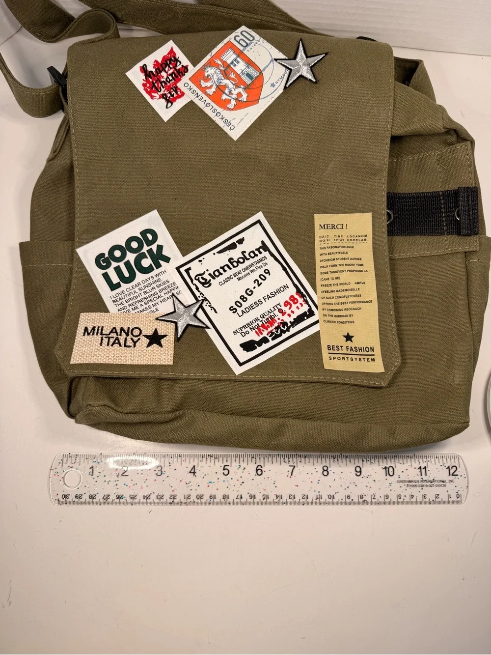 Tianbolan S08G-209 Vintage Canvas Messenger Bag Crossbody